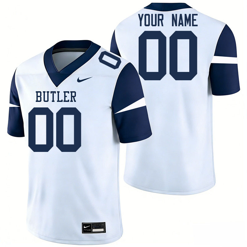 Custom Butler Bulldogs Name And Number Football Jerseys-White